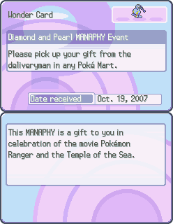 Manaphy Pokémon Ranger Pokémon Platinum Pokédex PNG, Clipart