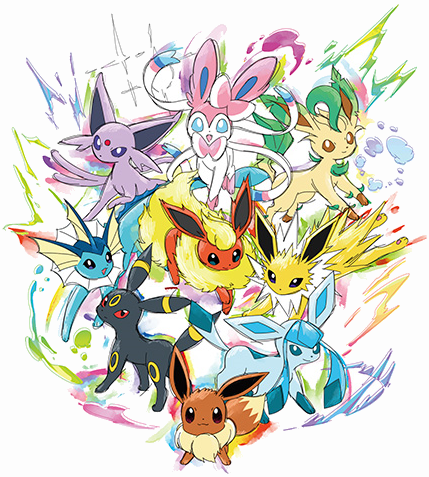 More information about "Eevee and Colorful Friends"