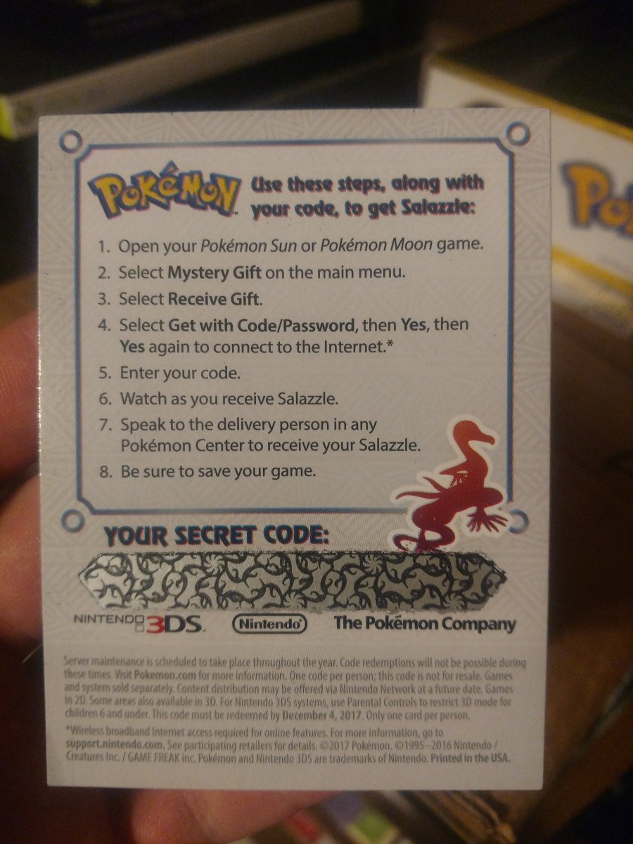 Salazzle Code Card - Back
