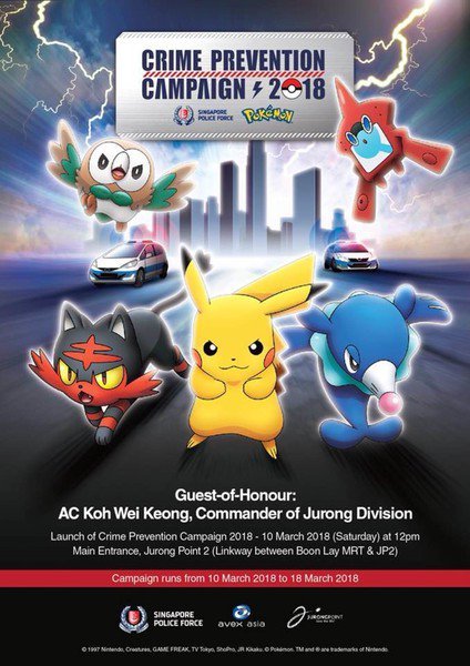 Singapore Police Team Up with Pokemon to Help Stop Crime