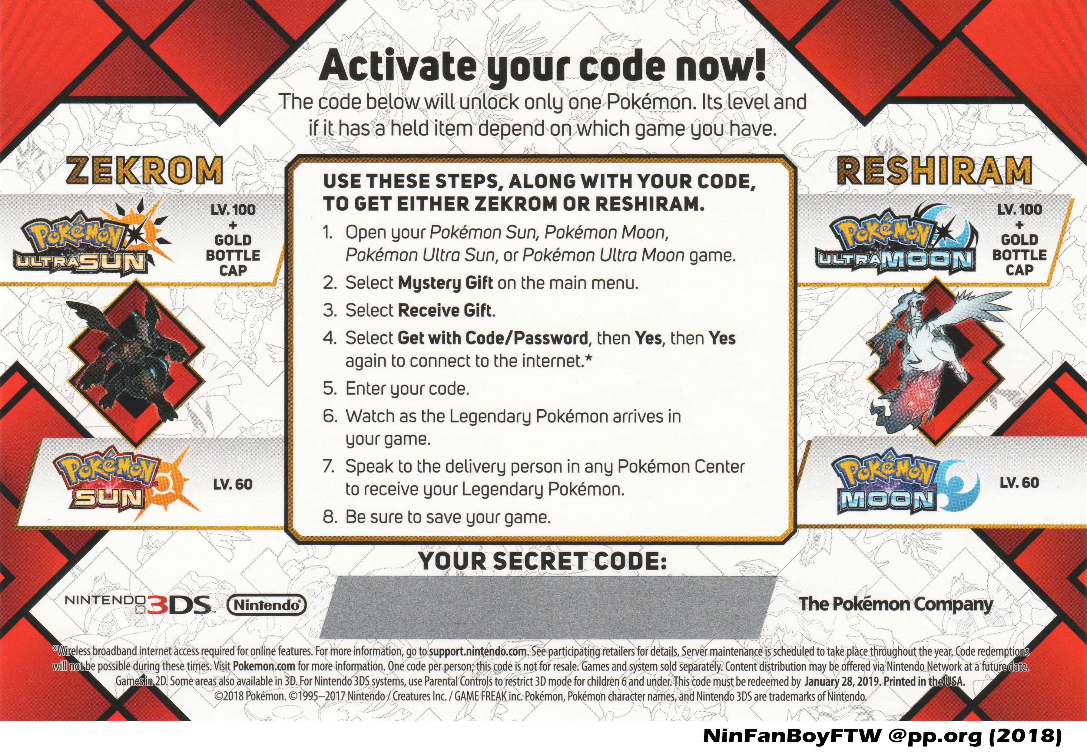 2018 Legends Reshiram English Project Pokemon Forums - new code mystery gift legendary project pokemon roblox codes every friday