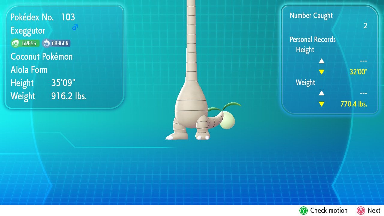 Shiny Alolan Exeggutor Pokemon Trade Go