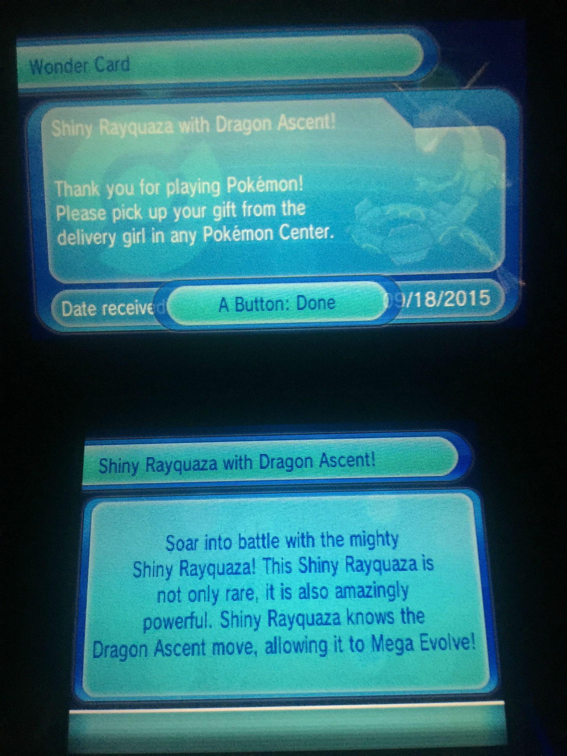 0090 XYORAS - SG Summer'15 Shiny Rayquaza (US/JP) (ENG) - English - Project  Pokemon Forums