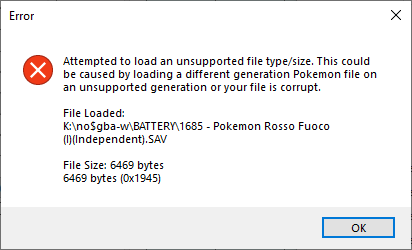 Erro no mGBA de Pokemon Fire Red