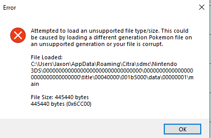 Pokemon X crashes loading my save file - Citra Support - Citra Community