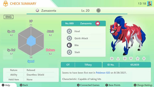 More information about "Zamazenta from GO"