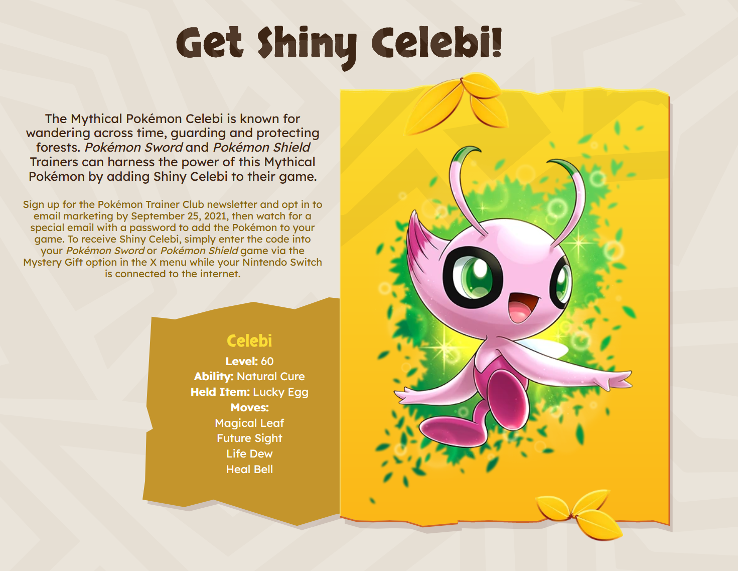 How To Get Dada Zarude & Shiny Celebi in Pokemon Sword & Shield (USA/NA  Event) 
