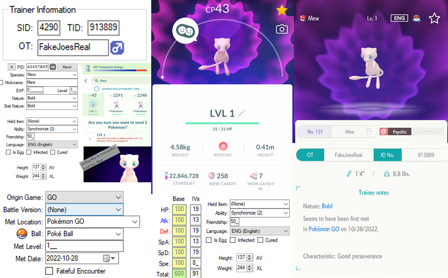 Low Level Mew & Victini from Pokémon Go Zorua Glitch - User Contributed PKM  files - Project Pokemon Forums