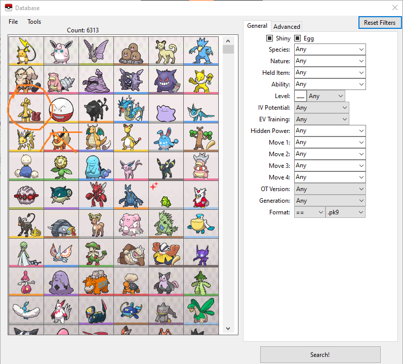 Weird issue on Pokémon Database with Pokémon from my Scarlet save ...