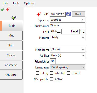 More information about "Old White 2 save Shiny Woobat"
