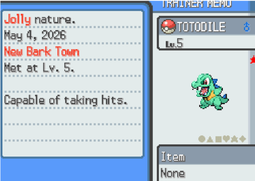 More information about "Soul Silver Shiny Totodile"